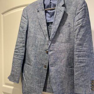 Blue/grey linen blazer
